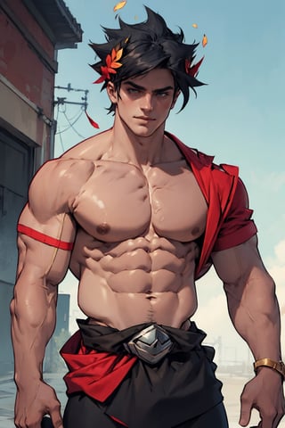 Zagreus with big muscular body