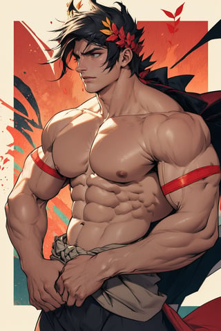 Zagreus with a very muscular and large body shape