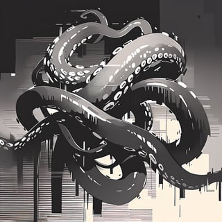 (glitch effect: 1.331),charcoal \(medium\),tentacles