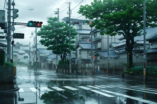 //quality, (masterpiece:1.4), (detailed), ((,best quality,)),//(heavy raining:1.3),cloudy,town, horizon,road,scenery,(flowers:1.4),fog,fence,trees,leaf,plant,reflection,spring,japan,traffic light,Pedestrian Signals