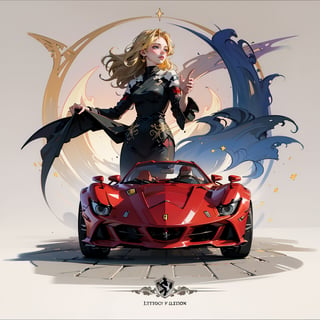 masterpiece,best quality,watercolor illsturation,Le mans car art nouveau style concept art,(Red and black Racing Ferrari SF90 Spider with art nouveau style colouring:1.2),front view,from front,ASURADA_GSX
BREAK
goddess of victory standing in front car.holding french flag high.art nouveau style dress,blonde wavy hair,star-shapes earrings,like a Liberty Leading the People
BREAK
background is art nouveau style illsturation,Eiffel Tower