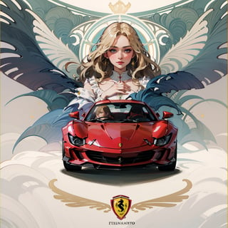 masterpiece,best quality,watercolor illsturation,Le mans car art nouveau style concept art,(ALL-Red Racing Ferrari SF90 Spider with art nouveau style colouring:1.2),front view,from front,ASURADA_GSX
BREAK
goddess of victory standing in front car.holding french flag high.art nouveau style dress,blonde wavy hair,like a Liberty Leading the People
BREAK
background is art nouveau style illsturation,One Eiffel Tower