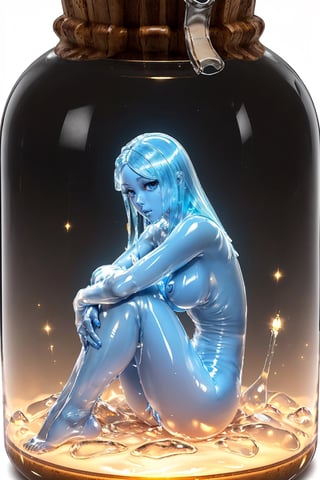 (((Full body, Perfect body proportions))), (((transparent + translucent in body))), slime in body, transparent + translucent body,
((Translucent + transparent clothing,))
(((transparent + translucent skin, light-transmitting body, light-transmitting face, light-transmitting hair,)))Clear Glass Skin,

slimecpt, transparent + translucent slime, transparent + translucent skin, solo, female, ((large breasts)), glittering light,

transparent + translucent pubic hair, (big breasts), (Big eyes), (((long hair))), (((Long hair reaching waist length))),slimecpt,ice_sculpture,monster girl, transparent + translucent slime, haifeisi,HologramCzar,(((naked, transparent pussy and transparent nipple))), (((sitting in a giant glass bottle , Bottles corked))), Slime filled bottle,(((Sitting on the ground hugging one's knees)))