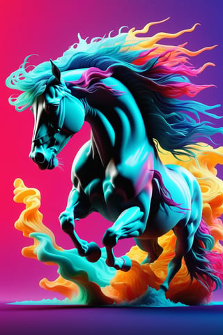 Highly detailed and hyper-realistic documentary photo of a wild horse with his blowing mane. BREAK vaporwave aesthetics, (documentary shot:1.2), eye level, BREAK vibrant colours, (extremely realistic and accurate:1.4), league of legends, BREAK octane render, intricate, ultra-realistic, elegant, highly detailed, digital painting, artstation, concept art, smooth, sharp focus, style by Leonardo Style, DonMn1ghtm4reXL,comic book,abstrgn, BREAK no humans