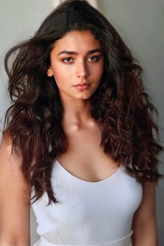 Aliya Bhatt, lovely cute young attractive Indian girl, with blue eyes, a gorgeous actress,  cute,  an Instagram model, with long hair, a full body, head to toe, in a white dress, skin-tight, appealing, nearly visible cleavage walking on street
 Indian Model, Beauty, Makeup,woman_nr1, photorealistic