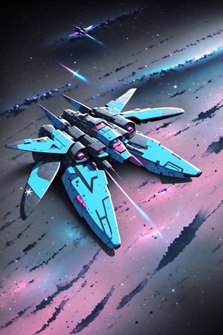 Gundam.Vidar, moth, gray purple cyan magenta, black starry sky background, graffiti 
