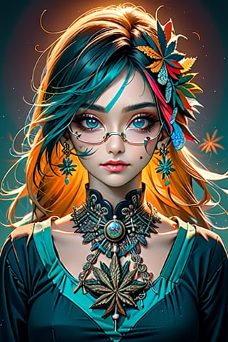 (masterpiece, top quality, best quality, official art, beautiful and aesthetic:1.2), (1man), extreme detailed,(fractal art:1.3),colorful,highest detailed, 8k, realistic, innocent_face, marijuana, cannabis, ganja, hemp, weed, hd_quality,midjourney,marijuanastyle