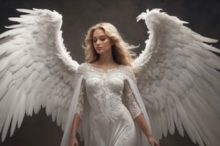 masterpiece, better quality, realistic photographic image of querubin angels with full feathers wings, Los Angeles radiate light, angels in heaven, realistic photo image.