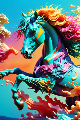 Highly detailed and hyper-realistic documentary photo of a wild horse with his blowing mane. BREAK vaporwave aesthetics, (documentary shot:1.2), eye level, BREAK vibrant colours, (extremely realistic and accurate:1.4), league of legends, BREAK octane render, intricate, ultra-realistic, elegant, highly detailed, digital painting, artstation, concept art, smooth, sharp focus, style by Leonardo Style, DonMn1ghtm4reXL,comic book,abstrgn, BREAK no humans