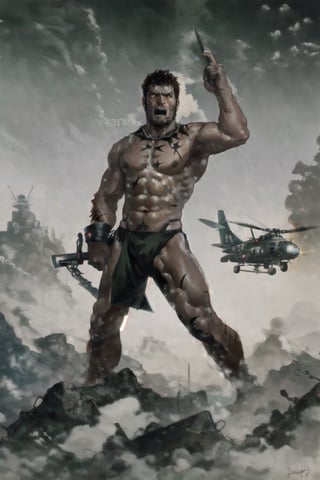 highly detailed, high quality, man, barbarian, barbaric, barbarous, dynamic pose, pubis, bushy_pubes, pubic_hair, hairy legs,body hair, shaggi body hair, warrior, tribal, tattoos, tribal tattoos, tribal ornaments, tribe, man, glorious, manful, manly, men, crotch_bulge, bulge, short hair, people, people around, trees, animals, plants, planes, helicopters, tanks, ships, entire plane, ,whole body, 50 meters high, giant, cityscape, city, buildings, landscape, ci-fi, punk, thong, hairy, chris redfield, handsome man, hairyalpha, sexy, men's thong, naked, almost_naked, scars, battle, fighter, weapons, sword, axe, batons, war, explotions, fire, nudity, nude, naked,full-body_,night city, night, Frazetta,hackedtech,scifi,1boy,VPL,hairy,posing,Frazetta,cyberpunk,hairyalpha,jaeggernawt,Gen X Club,StokeRealV1,data stream, science_fiction,sci-fi,anato, god,pixelated, eros,bulge, crotch_bulge, underwear_bulge,normal testicules, normal balls, hairy chest, hairy abdomen, hairy legs, hairy arms, crhis redfield, hairy pubis, hairy armpits, full_body, evil look, evil gesture, angry face, sandalpunk, color eyes,facial hair,4rmorbre4k, night_sky,punk