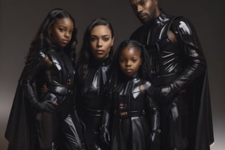 Darth Vader stans with black daughter, father & child,l4tex4rmor,<lora:659111690174031528:1.0>