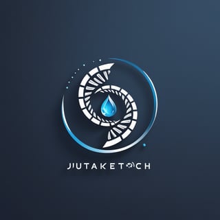 Create a logo for a futuristic biotech company named 'Jutarek Biotech Unlimited.' The logo should have a sleek, modern design with elements that suggest advanced genetics and biotechnology. Incorporate a DNA double helix or a stylized cell structure. The color scheme should be cool and professional, using shades of blue, silver, and white. The logo should convey innovation, science, and cutting-edge technology, and include the company's name in a clean, futuristic font. LOGO