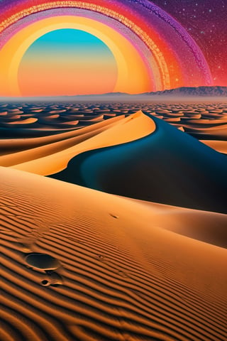 Saudi Arabia, psychedelia, the Arab Desert, masterpiece, best quality, detailed.