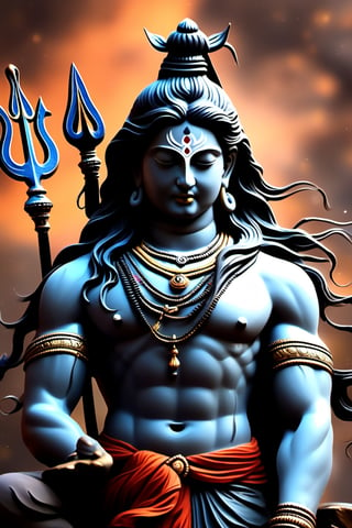 Ultra realistic, masterpiece, hd, complex_background, lord shiva, 