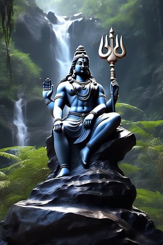 Ultra realistic, masterpiece, hd, complex_background, lord shiva, full body image,  one foot on a rock