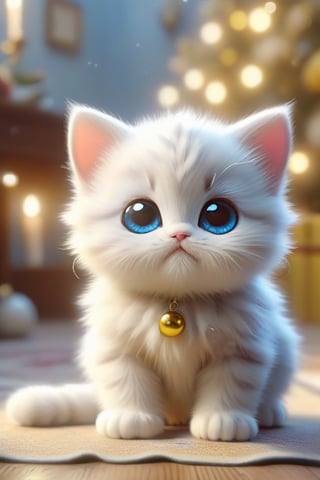 Cute baby cat wallpaper screenshot, in the style of light blue and yellow, drawing, comic art,Animal Verse Ultrarealistic ,ral-chrcrts,white 