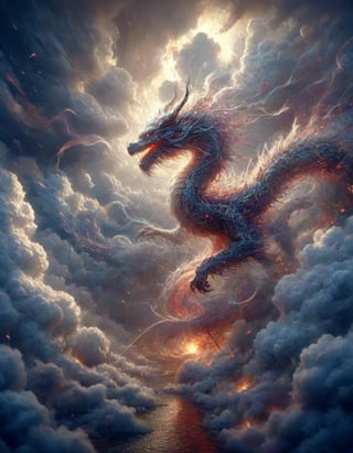Most Powerful Fierce Atmospheric Battle New Age, pure dramatic, epic roiling clouds of doom, hyper intricate,DragonConfetti2024_XL