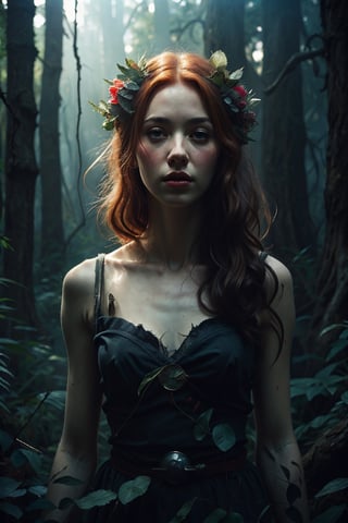 64k, painting, oil, (RAW), masterpiece, dryad in the woods. on black canvas in the style of guillem h. pongiluppi, abigail larson, ominous landscapes, john sloane, light gray and pink, energy-filled illustrations  highest resolution,3D Render Style,3DRenderAF