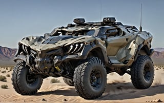 Masterpiece, 4k, High Resolution, Octane Render, Unreal Engine 5, Award Winning, Dramatic Lighting, Intricate, 8k Highly Professional Detail, HDR, Smooth, Sharp Focus, Illustration, Unreal Engine 5, Octane Render, Cinematic Light, dynamic volumetric lighting, Off-road suspension,baja, Armored vehicle,suv, all-terrain vehicle, concept, science fiction,(gmc:0.5), Peterbilt 389,concept car,(f350:0.2),oshkosh m-atv,mrap, jltv,humvee, Knight XV ,KOMBAT,mint 400, Lamborghini Countach 1980,Benz Ener-G-Force Concept Car,sr-71,future,TechStreetwear,Super wide tires, super wide chassis,ROBOT,exosuit,LegendDarkFantasy, 3D SINGLE TEXT,HYPER REAL,mecha\(hubggirl)\,tactical gear