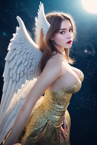 (Above: 1.5), 8k, furry white angel girl (looks 17 years old), big breasts, huge feathered angel wings, glowing nebula eyes, white flowing clouds, ivory encrusted with diamond gems, golden jewelry in heaven Utopian city armor on the tower, trendy art site, sharp focus, studio photo, intricate details, very detailed, 1 girl, perfect light, fantasy,FilmGirl, cinematic moviemaker style,glitter,aesthetic portrait
(To raise the chin:1.3),(overhead shot:1.5),(side shot:1.3)