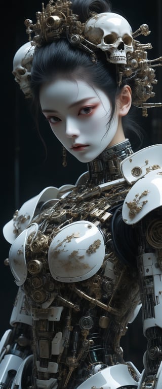 breathtaking ethereal RAW photo of female (A Robot Geisha with a(( High Gloss )),((white Plastic face)) and Body.Cyborg,Girl,Android


 )), dark and moody style, perfect face, outstretched perfect hands . masterpiece, professional, award-winning, intricate details, ultra high detailed, 64k, dramatic light, volumetric light, dynamic lighting, Epic, splash art .. ), by james jean $, roby dwi antono $, ross tran $. francis bacon $, michal mraz $, adrian ghenie $, petra cortright $, gerhard richter $, takato yamamoto $, ashley wood, tense atmospheric, , , , sooyaaa,IMGFIX,Comic Book-Style,Movie Aesthetic,action shot,photo r3al,bad quality image,oil painting, cinematic moviemaker style,Japan Vibes,H effect,koh_yunjung ,koh_yunjung,kwon-nara,sooyaaa,colorful,bones,skulls,armor,han-hyoju-xl
,DonMn1ghtm4reXL, ct-fujiii,ct-jeniiii, ct-goeuun,mad-cyberspace,FuturEvoLab-mecha,cinematic_grain_of_film,a frame of a animated film of,score_9,3D,style akirafilm,Wellington22A,cyborg style,ct-virtual