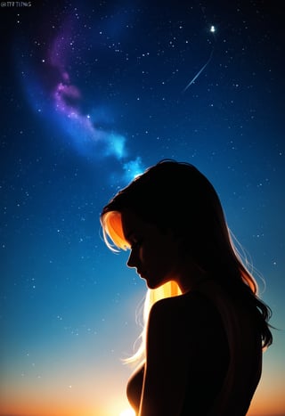 score_9,score_8_up,score_7_up,score_6_up,score_5_up,score_4_up, cosmic, galaxy, rainbow colors,backlight colors,silhouette colors, glittering, glimmering, upper body,ethereal,silhouette,backlighting,glowing,dreamy,twinkling night sky,starry,bright colors,high contrast,vivid lighting,,