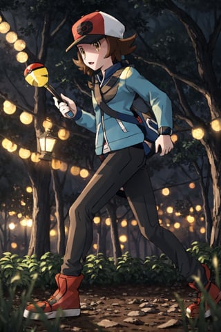 Hilbert (pokemon), forest, night,