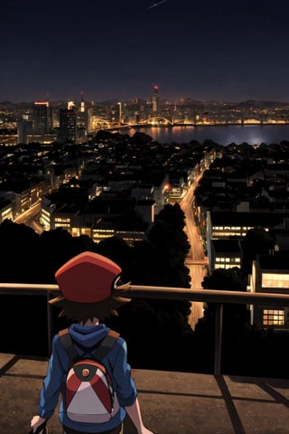 Hilbert (pokemon), red_masters, city, night