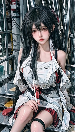 {{{masterpiece}}}, {{{best quality}}}, {{{ultra-detailed}}}, oversized red lolita, 1girl , white_hair , sitting inside a subway, Realism, side part bangs hair, full shot, Mizuki_Lin, ,Mizuki_Lin,<lora:659111690174031528:1.0>,wear shiny black pantyhose,<lora:659111690174031528:1.0>