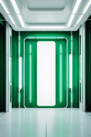 Bright white space,Green light