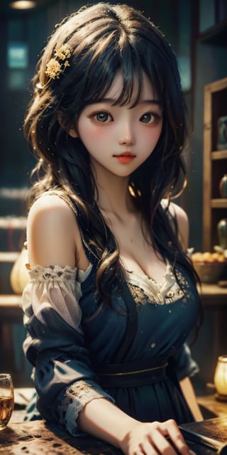 cute korean large-eyed girl,
Poster with an image of a girl made by straw, made of wire, 
masterpiece, best Quality, Tyndall effect, good composition, highly details, warm soft light, three-dimensional lighting, volume lighting, Film lighting, cinematic lighting, 

,
