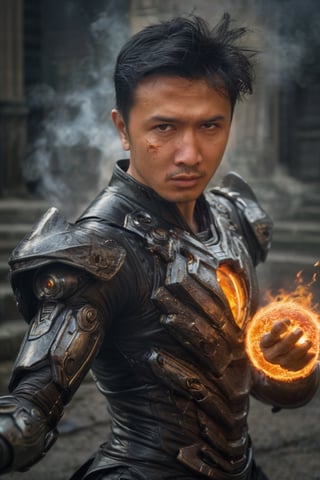 fighting wizard throwing a fireball, energy swirling around him, underworld, action pose
extremely high quality RAW photograph, short hair, round face, black detailed background, intricate, Exquisite details and textures, highly detailed, ultra detailed photograph, warm lighting, 4k, sharp focus, high resolution, detailed skin, detailed eyes, 8k uhd, dslr, high quality, film grain, Fujifilm XT3, (((hyper realistic skin)))

,fire element,mecha,csrlds,alien