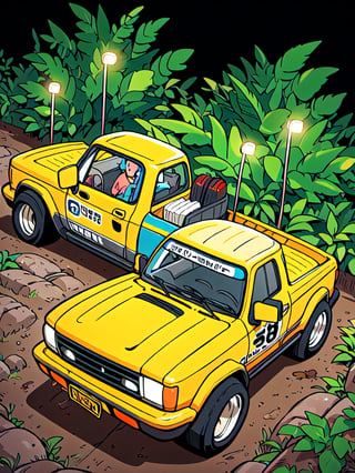 masterpiece, best quality, high Resolution, toriyama_akira style
1 pick up truck, off road style, driver wears helmat
extra lights on roof top, extra lights on bumper, wrc racing painting
jungle, muddy road, sky, muddy car
Toriyama Akira, midjourney,1 girl