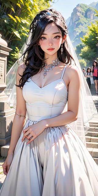 A 20-year-old Taiwanese girl wearing a wedding dress