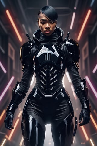 Black female humanoid set for actio with lazer gun to match armor  ,l4tex4rmor