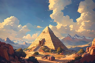 (best quality), pixar anime, (masterpiece:1.2), best quality, (8k:1.2), insane details, intricate details, hyperdetailed, (hyper quality:1.2), high detail, ultra detailed, professional, (HDR:1.2), MOUNTAIN, PYRAMID, HIGH DETAILS
