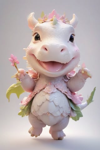 CREATE A BABY HIPPOPOTAMUS WITH CARTOON FEATURES AND VERY CUTE,cute dragon