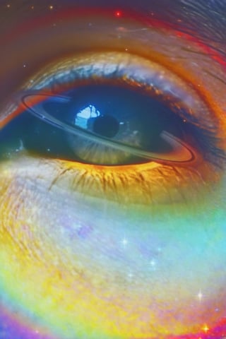 It generates a high-quality cinematic image, extreme details, ultra-definition, extreme realism, high-quality lighting, 16k UHD, a close-up eye that has a ring around the iris like the planet Saturn with a lot of brightness,perfecteyes eyes,redglitterstyle,Masterpiece,photo of perfecteyes eyes,xyzabcplanets