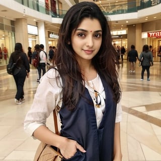 Indian girl in mall.
