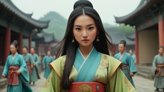  /create Prompt: Describing a scene set in the Song Dynasty with characters' attire, depicting a medium shot, including character actions and camera rotation clockwise. -neg for avoiding specific terms -camera rotate clockwise -fps 24 -gs 16 -motion 1 -Consistency with the text: 20 -style: Realistic -ar 16:9