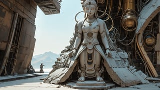 standing, whole body, head, feet, floor, sky,Buddhist Sutra Avalokitesvara Zizai Pumen