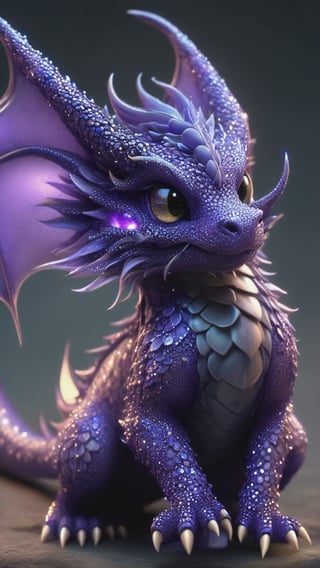 A majestic, serpentine dragon with a long, sinuous body covered in shimmering black scales. It has four clawed limbs and massive, bat-like wings. Its eyes glow with an eerie, violet luminescence, and its jaws are filled with rows of sharp, jagged teeth. Focus on the intricate details of the dragon's scales, claws, wings, and piercing gaze.