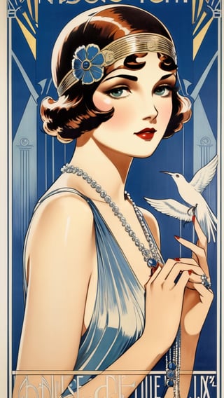 A poster, flapper girl, (masterpiece, top quality, best quality, official art, beautiful and aesthetic:1.2),more detail XL,movie poster