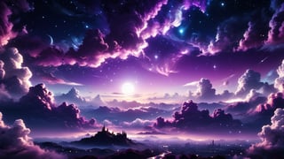 abstract purple night sky with clouds background
