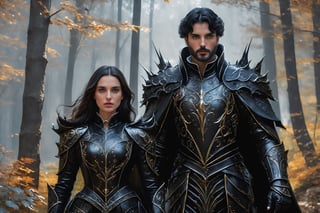masterpiece, high_res, high quality,
stunningly beautiful splash art of a black knight and queen in a forest, They must be incredibly attractive, faces visible, 15th century leather armor. ((((Over the top of her suit they wear a loose cloak)))). The picture should be epic and memorable. Incredibly meticulous attention to detail. The result should be a combination of handwritten painting and realistic graphics. Use the experience of the best video game studios.
 
,Leonardo Style,DonMN1gh7D3m0nXL