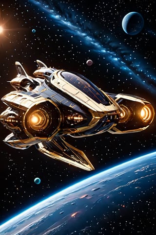 "The highly detailed concept art features a flat-shaped vertical take-off and landing jet equipped with stealth technology, set against the (Star Trek) series' signature visual style. This ensures the aircraft maintains the futuristic aesthetic of the (Star Trek) universe, while Blending advanced engineering with sleek aerodynamic lines. Considered glass textures, shiny metals and futuristic tech details convey the gritty vibe of the set. Capturing (Star Trek's) unique fusion of tech and futuristic elements in the design Essence of. (smooth hull plating), SpaceshipAI, 1 spaceship, in deep space, high resolution, detailed cockpit, smooth hull, side angle view, nebula in background, side side symmetry, symmetrical spaceship , rectangular engine like the Millennium Falcon, Star Wars theme, VCX-100 Light Freighter, shaped like a VCX-100 Light Freighter, movie, symmetry starship, starship, CGI, special effects, VFX, dynamic lighting, through camera Shot flying, flat shapes, heavy fighter aircraft, realistic,starship,Starship