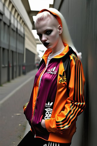 ADIDAS CAMPERA  model albino woman,more detail XL,clothes punk anarchist ,
