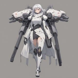 futuristic photorealistic 12 foot tall simple manga inspired mecha android wearing trench coat, holding a plasma rifle walking no crop full shot, transparent background
,chinese ink drawing,dal,Princessdress