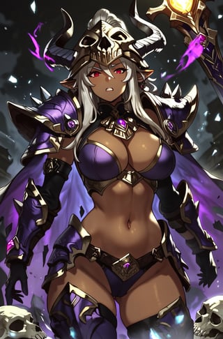  score_9, score_8_up, score_7_up, masterpiece, best quality, highres, AoiDef, 1mature female,fallen paladin,sword,wizard, cast magic,fantasy world, Skull helmet in head in the of with skulls,shards,monster girl,source_furry, armor,Beautiful armor,pretty eyes,source_questionable,muy,angry,curvy,dark background,red eyes,(dark skin),more details,wide hips,piglet,!!style,Expressiveh