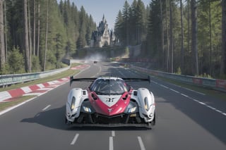 (ultra-detailed, best quality, masterpiece, photo-realistic, 8K wallpaper),dreamy and gothic fantastic atmosphere,pretty girl drive a car in green hell,beautiful prototype racing car on the road,meny winglet,light on,Racing car color is red with white and black.A car with fantasic armored decoration,A winding road with height differences,(front view:1.2),ASURADA_GSX
BREAK
(A castle can be seen beyond the deep forest,late night,light up),post-Impressionist